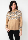 Serafina Collection One Size Fair Isle Knit Jumper, Brown