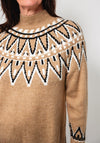 Serafina Collection One Size Fair Isle Knit Jumper, Brown