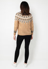 Serafina Collection One Size Fair Isle Knit Jumper, Brown
