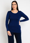 Natalia Collection One Size Long Sleeve T-Shirt, Navy