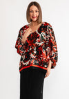 Malissa J One Size Floral Print Blouse, Red Multi