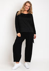 Malissa J One Size Drawstring Hem Top, Black