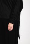 Malissa J One Size Drawstring Hem Top, Black