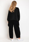 Natalia Collection One Size Drawstring Hem Top, Black