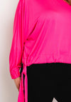 Natalia Collection One Size Drawstring Hem Top, Pink