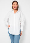 Malissa J Dipped Hem Cotton Shirt, White