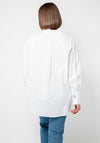 Malissa J Dipped Hem Cotton Shirt, White
