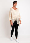 Natalia Collection One Size Perforated Poncho, Beige