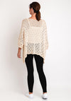 Natalia Collection One Size Perforated Poncho, Beige