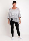 Natalia Collection One Size Perforated Poncho, Silver