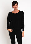 Natalia Collection Draw String Sweater, Black