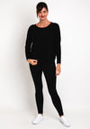Natalia Collection Draw String Sweater, Black
