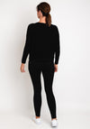 Natalia Collection Draw String Sweater, Black