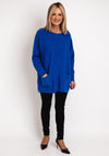 Natalia Collection One Size Knit Relaxed Sweater, Royal Blue