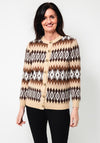 Serafina Collection One Size Daimond Knit Cardigan, Beige