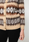 Serafina Collection One Size Daimond Knit Cardigan, Beige