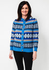 Serafina Collection One Size Daimond Knit Cardigan, Blue