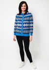 Serafina Collection One Size Daimond Knit Cardigan, Blue