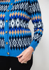 Serafina Collection One Size Daimond Knit Cardigan, Blue