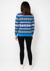 Serafina Collection One Size Daimond Knit Cardigan, Blue