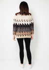 Serafina Collection One Size Zig Zag Knit Jumper, Beige