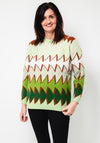 Serafina Collection One Size Zig Zag Knit Jumper, Green