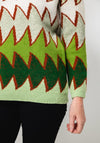Serafina Collection One Size Zig Zag Knit Jumper, Green