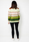 Serafina Collection One Size Zig Zag Knit Jumper, Green