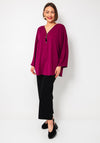 Serafina Collection One Size Zipped Tunic Top, Purple