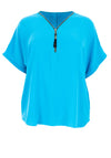 Serafina Collection One Size Toggle Zip Top, Blue