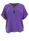 Serafina Collection One Size Toggle Zip Top, Purple