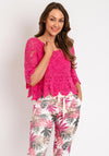 Serafina Collection One Size Embroidered top, Fuchsia