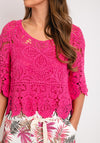 Serafina Collection One Size Embroidered top, Fuchsia