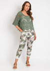 The Serafina Collection One Size Embroidered Top, Khaki