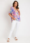 Serafina Collection One Size Crochet Fine Knit Top, Purple Multi