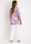 Serafina Collection One Size Crochet Fine Knit Top, Purple Multi