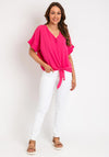 The Serafina Collection One Size Knot Detail Top, Fuchsia
