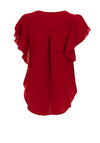 Serafina Collection Aria Frill Sleeve Top, Red