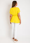 Serafina Collection One Size Peplum Top, Yellow