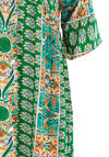 Serafina Collection Emily Print Tunic Knee Length Dress, Green Multi