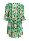 Serafina Collection Emily Print Tunic Knee Length Dress, Green Multi