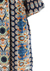 Serafina Collection Emily Print Tunic Knee Length Dress, Navy