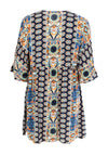 Serafina Collection Emily Print Tunic Knee Length Dress, Navy
