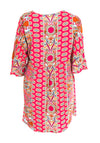 Serafina Collection Emily Print Tunic Knee Length Dress, Pink Multi
