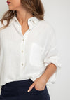 Serafina Collection One Size Linen Shirt, White