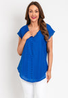 The Serafina Collection Ruth Broderie Top, Royal Blue