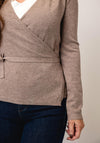 Serafina Collection One Size Wrap Cardigan, Taupe