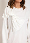 Serafina Collection One Size Bow Detail Sweatshirt, White