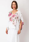 Serafina Collection One Size Floral Linen Top, White
