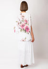 Serafina Collection One Size Floral Linen Top, White